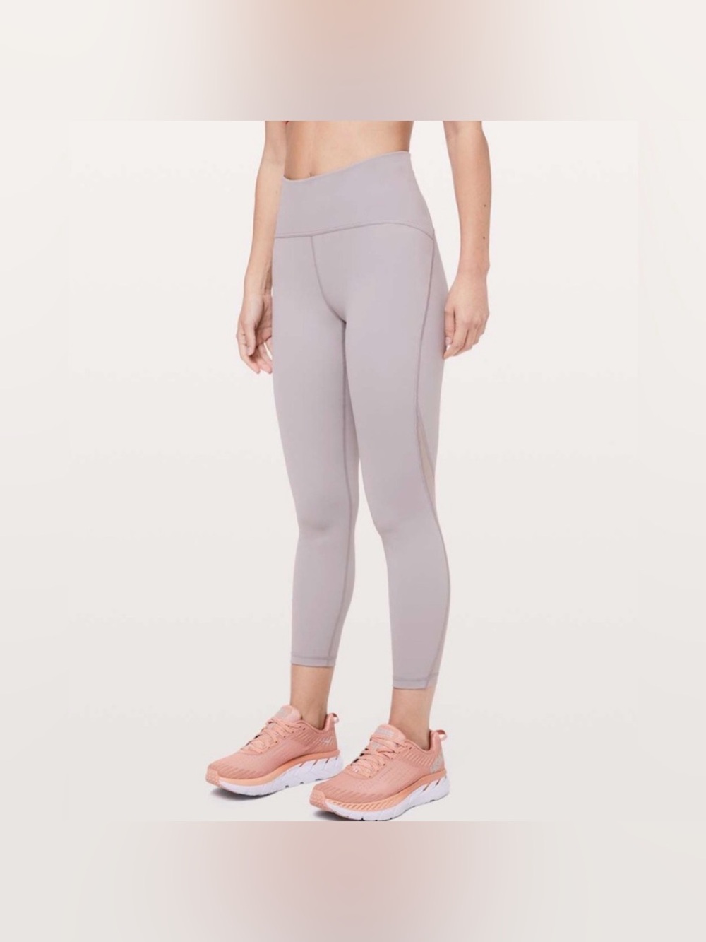 LULULEMON Train Times 7/8 Pants 25" Size 8 Dark Chrome Gray Leggings Mesh